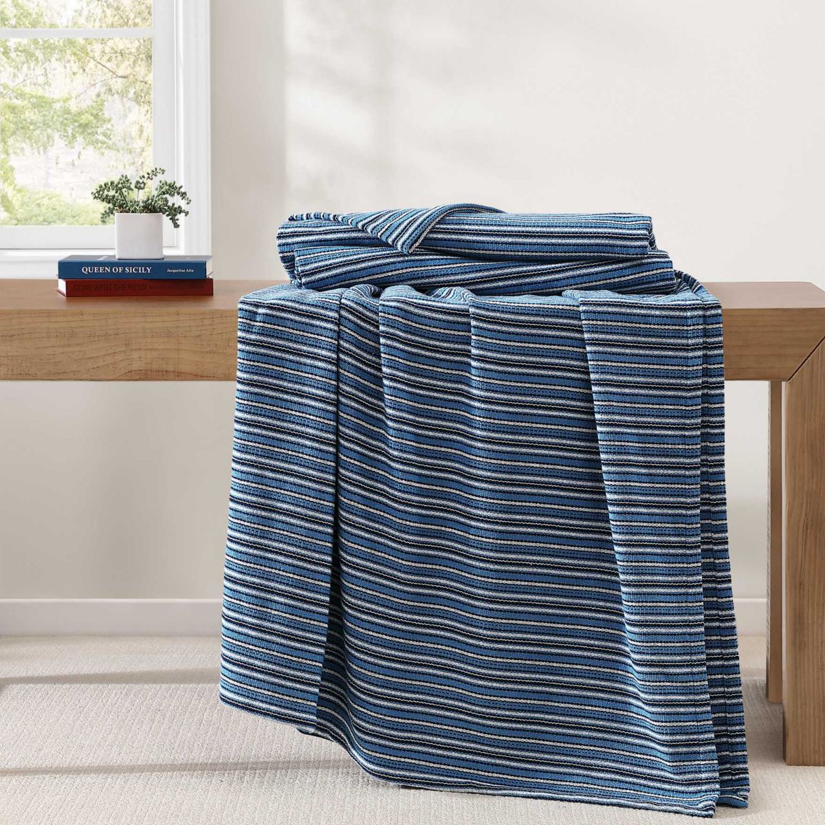 Nantucket Stripe Cotton Blanket