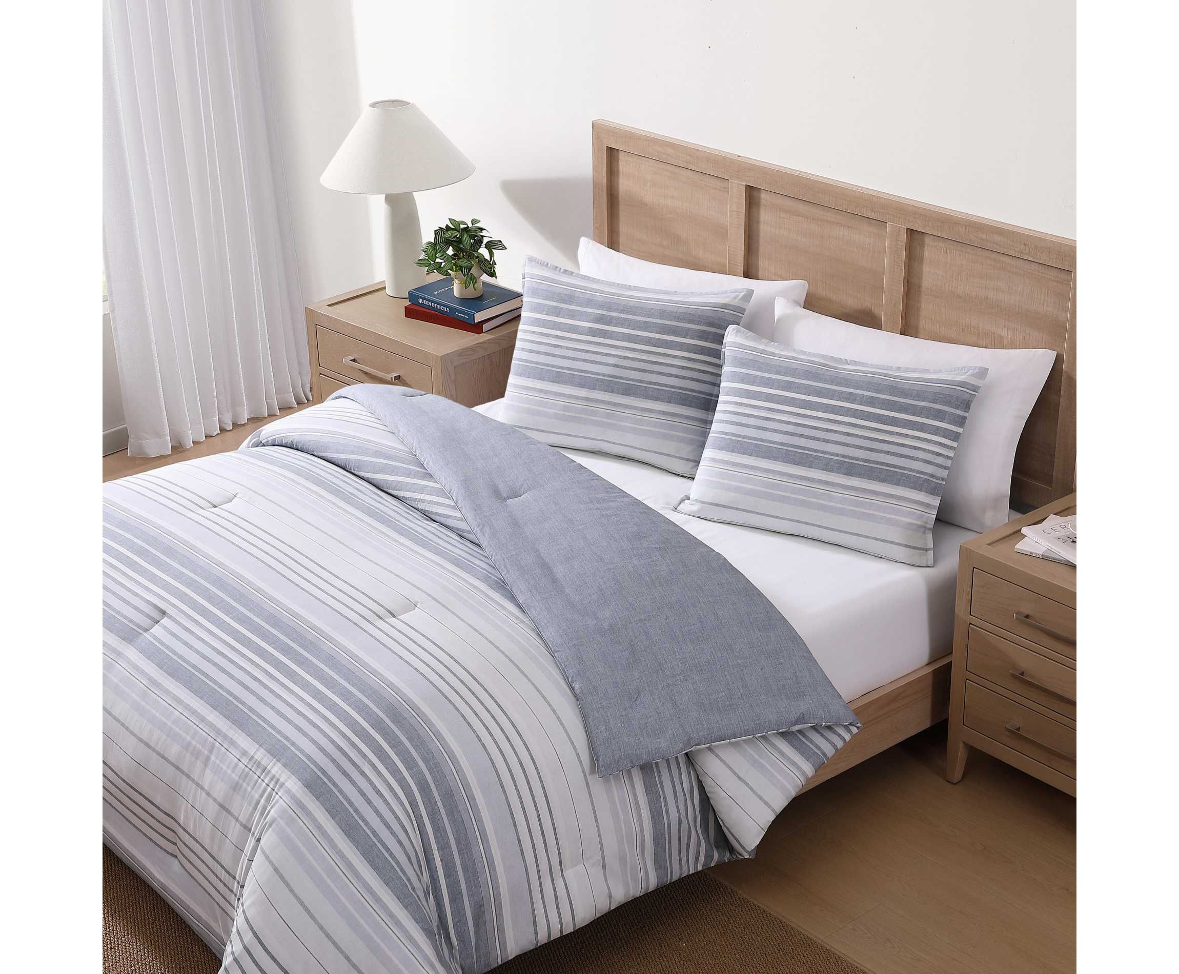 Bold Stripe Textured Cotton Duvet Set