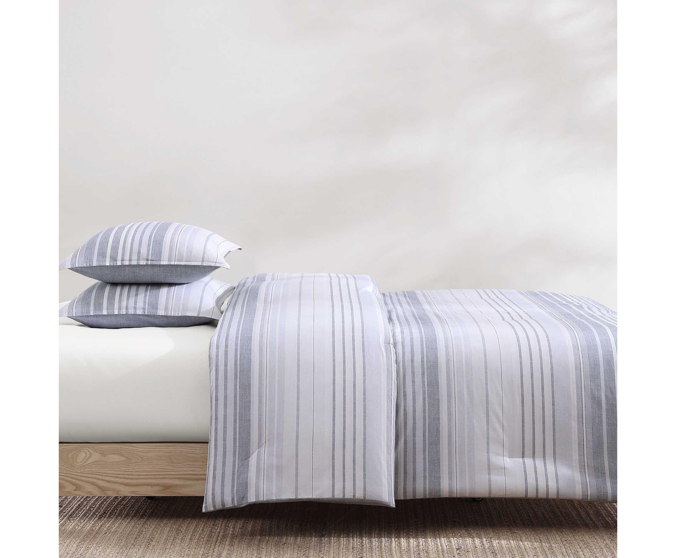 Bold Stripe Textured Cotton Duvet Set