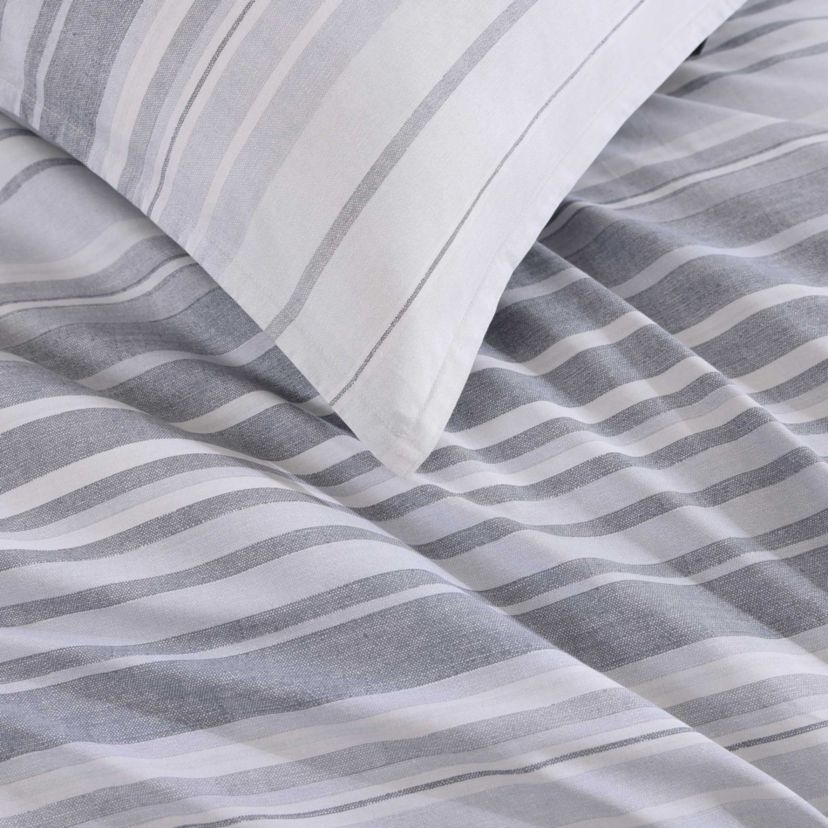 Bold Stripe Textured Cotton Duvet Set