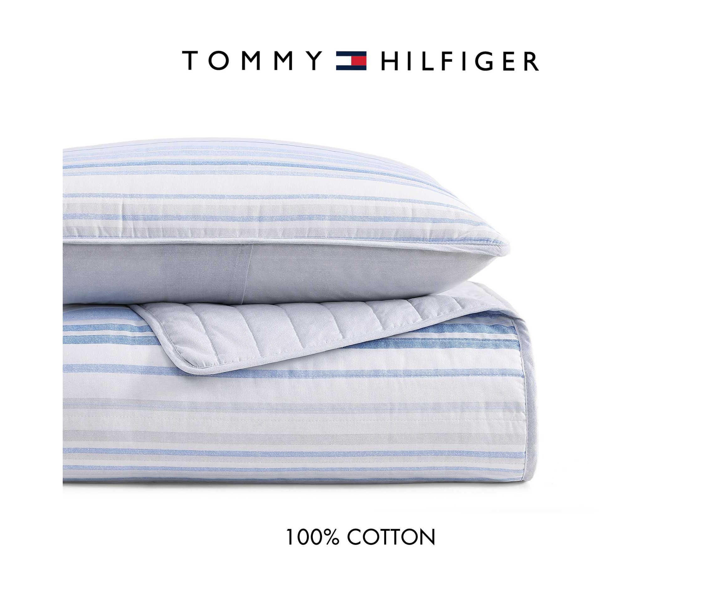 Bold Stripe Textured Cotton Quilt Set