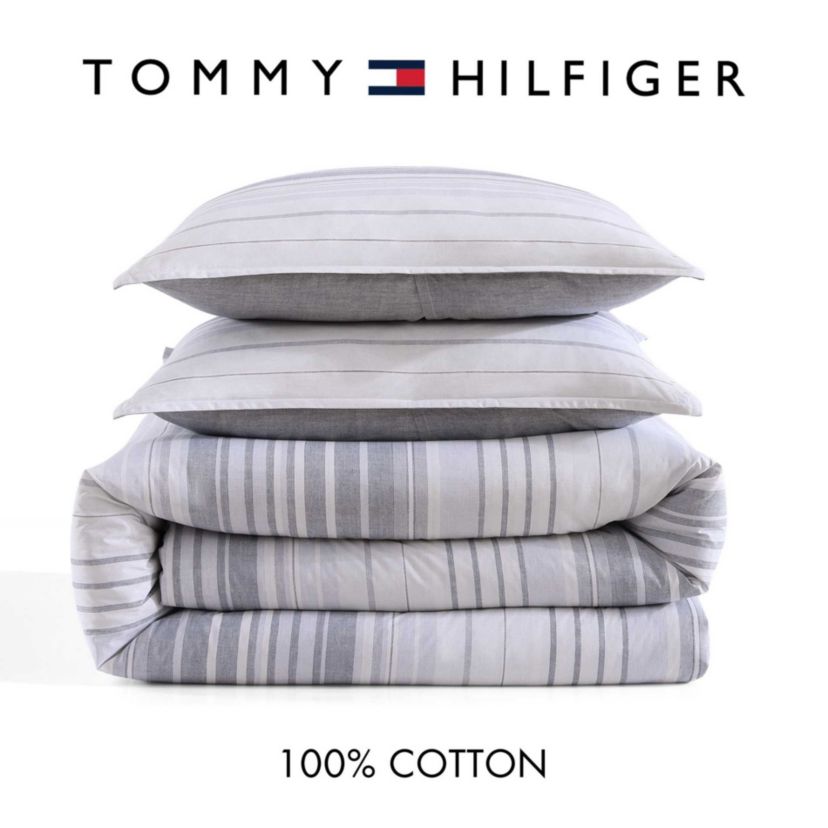 Bold Stripe Textured Cotton Comforter Set