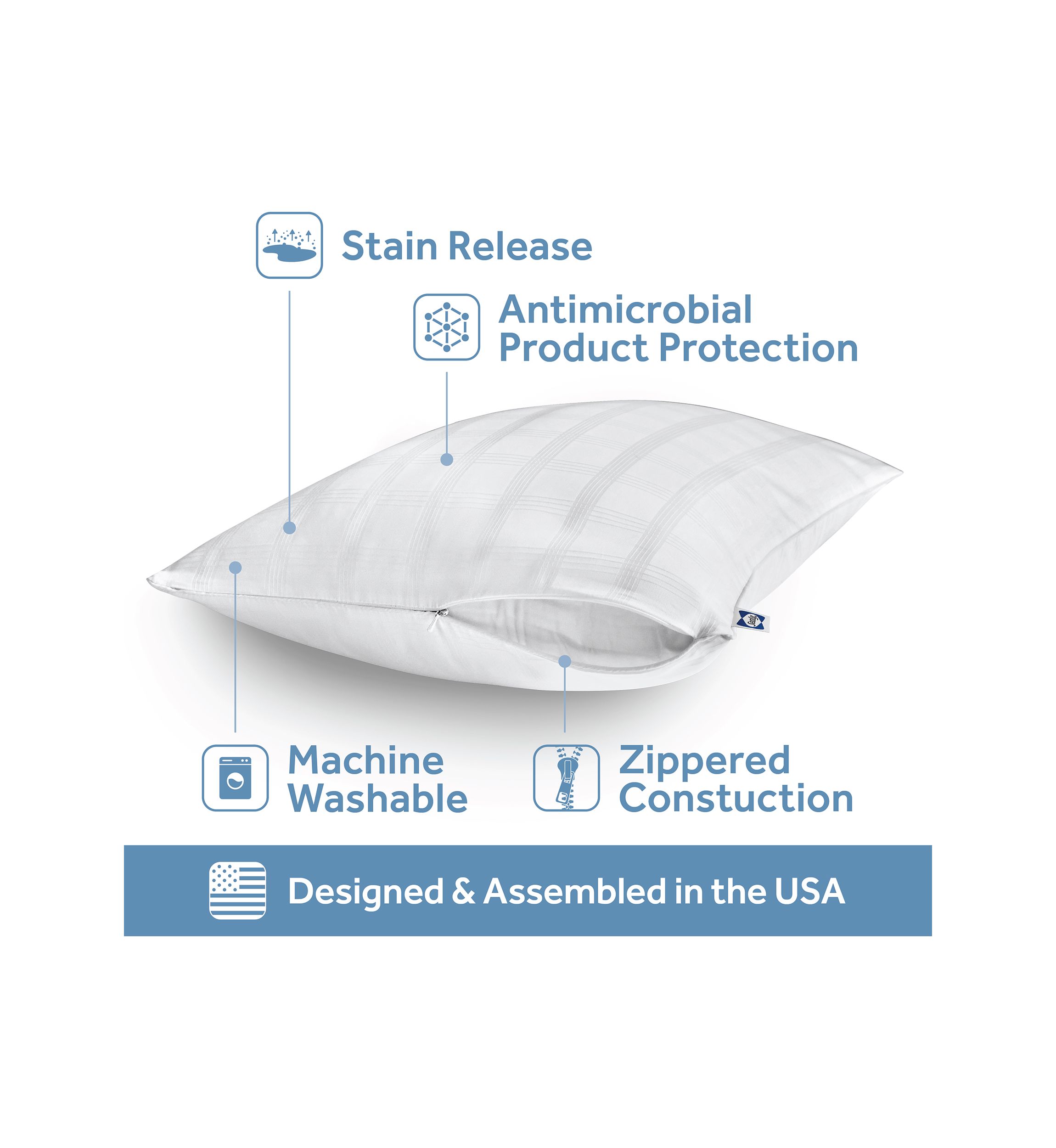 Elite Clean Luxury Zippered Pillow Protector