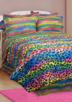 Veratex Rainbow Leopard Queen Comforter Set Belk