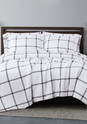 Printed Windowpane Comforter Set