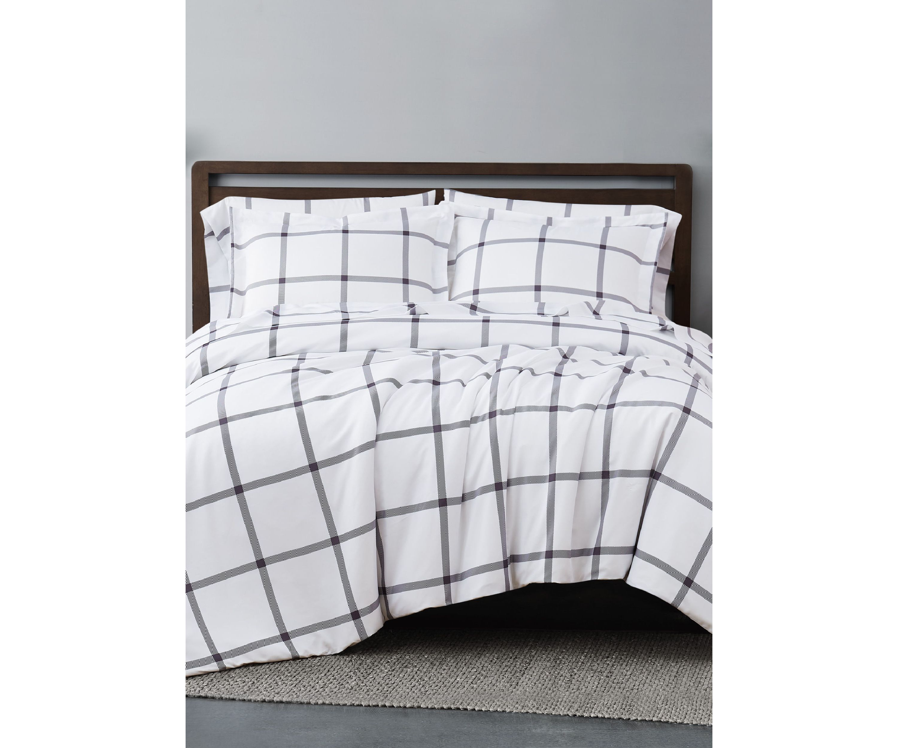 Printed Windowpane Comforter Set