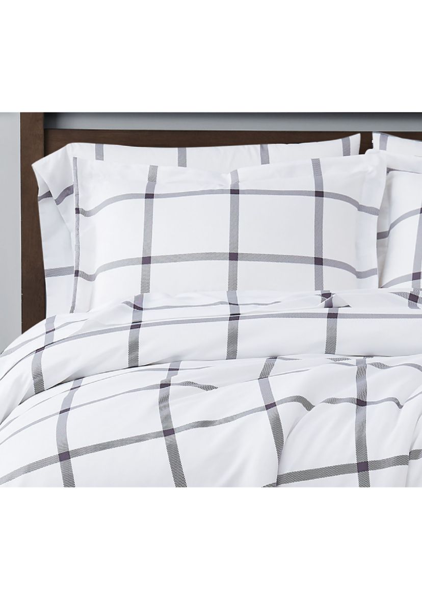 Printed Windowpane Comforter Set