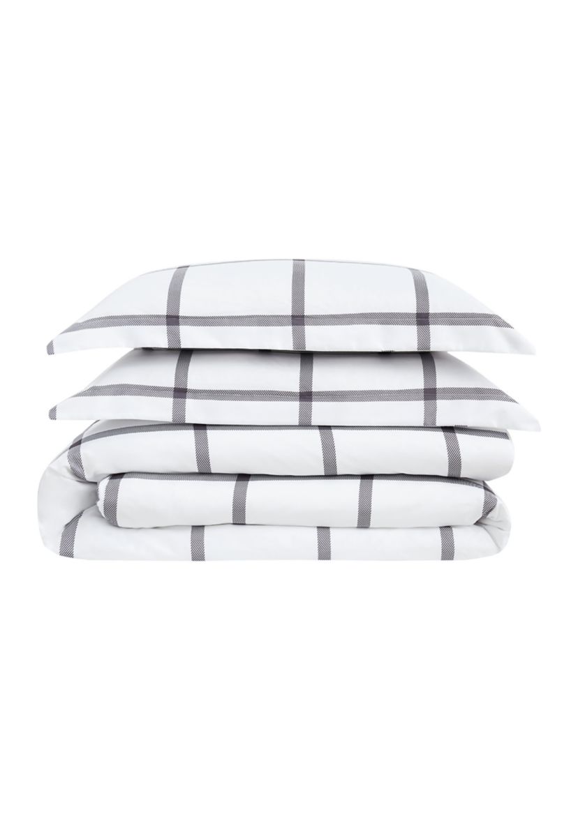 Printed Windowpane Comforter Set
