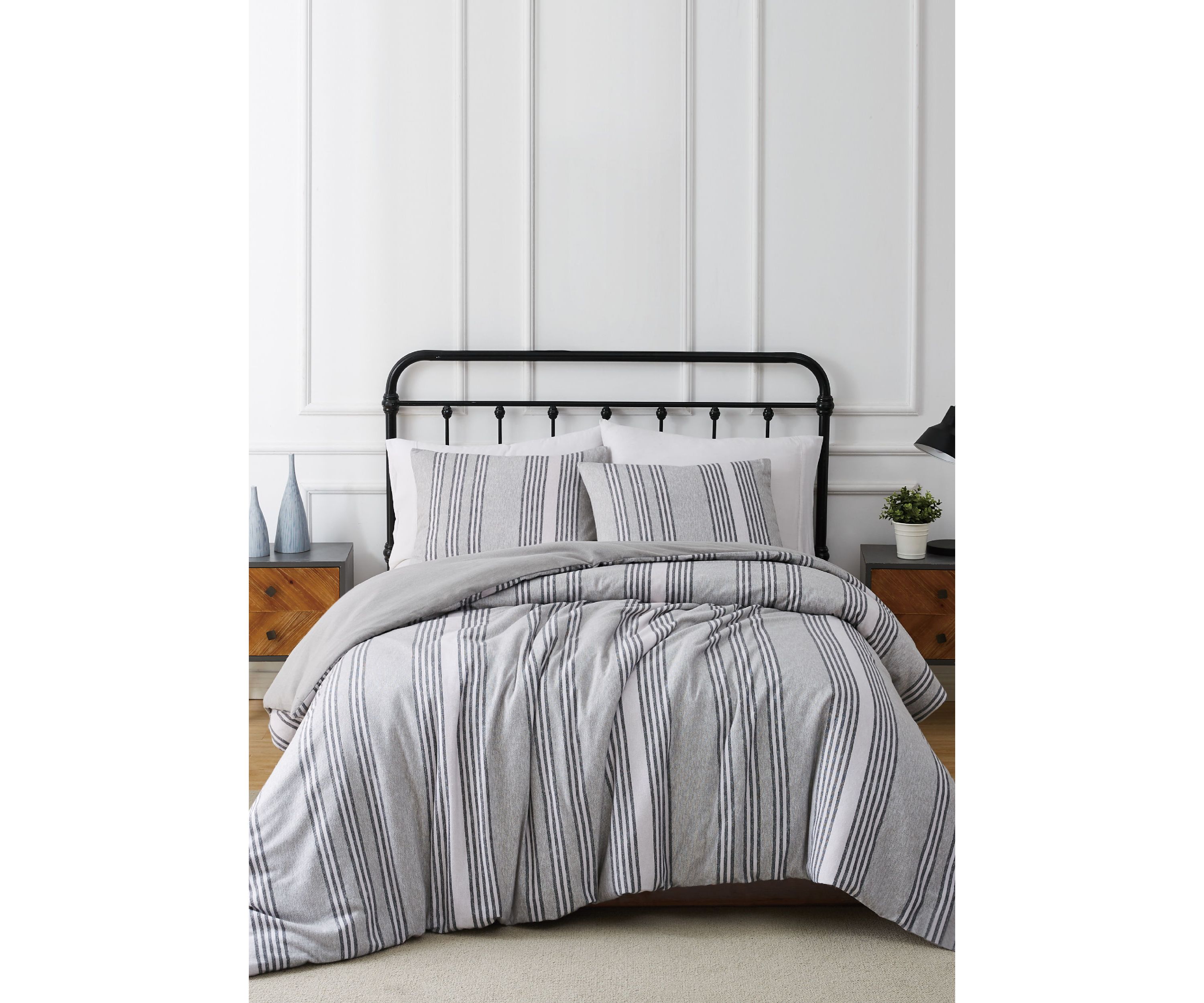 Kiel Stripe Flannel Comforter Set