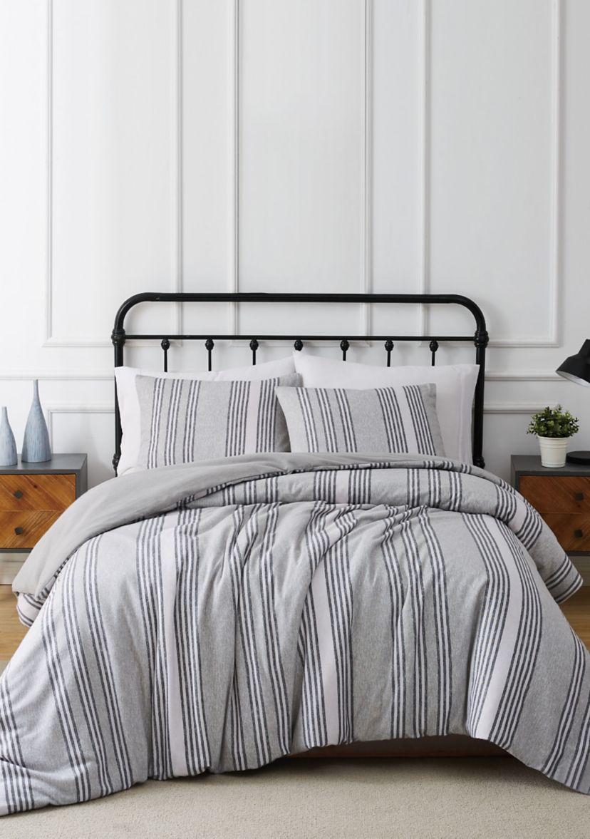 Kiel Stripe Flannel Comforter Set