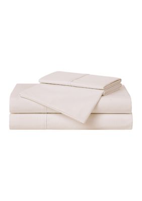 Cannon 200 Thread Count Cotton Solid Percale Sheet Set, King Split