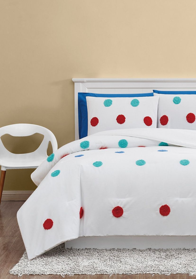 Fuzzy Dot Comforter Set
