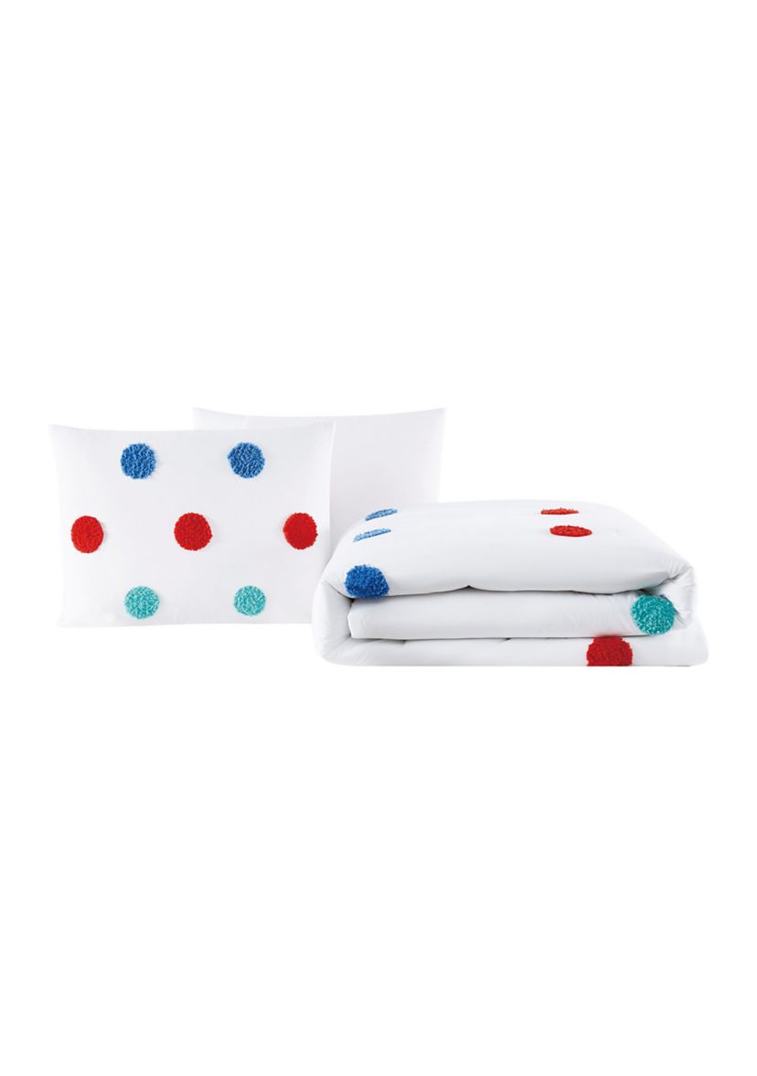 Fuzzy Dot Comforter Set