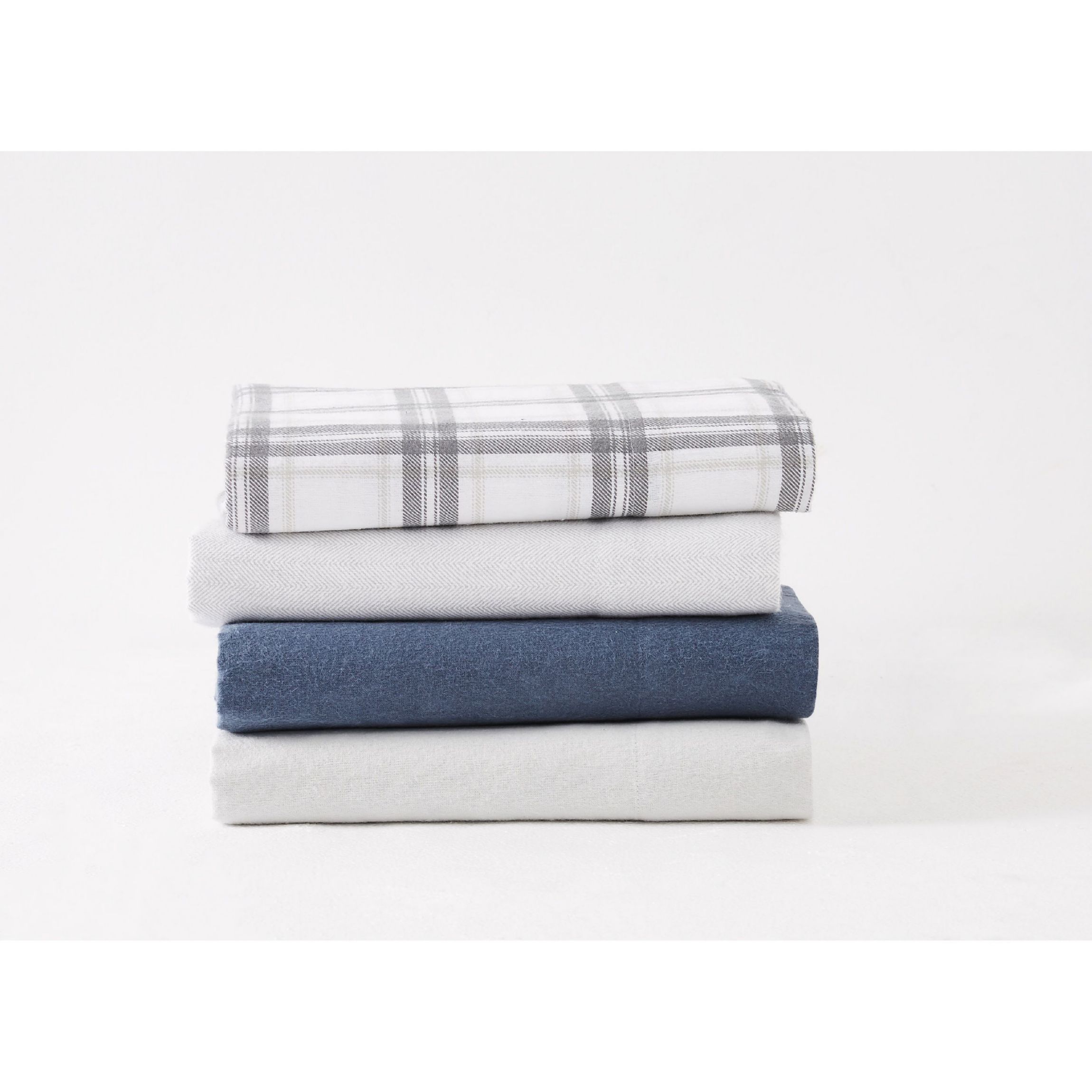 London Fog Green Plaid Queen Flannel Sheet Set