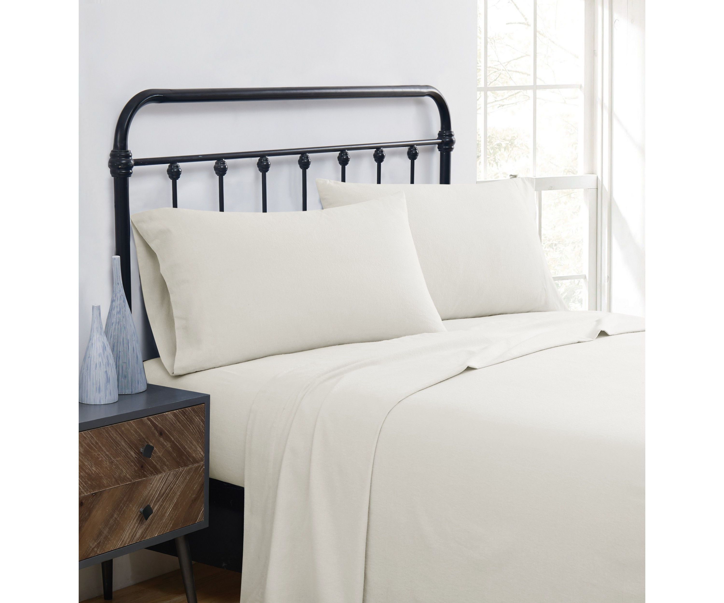 Truly Soft Solid Green King Flannel Sheet Set