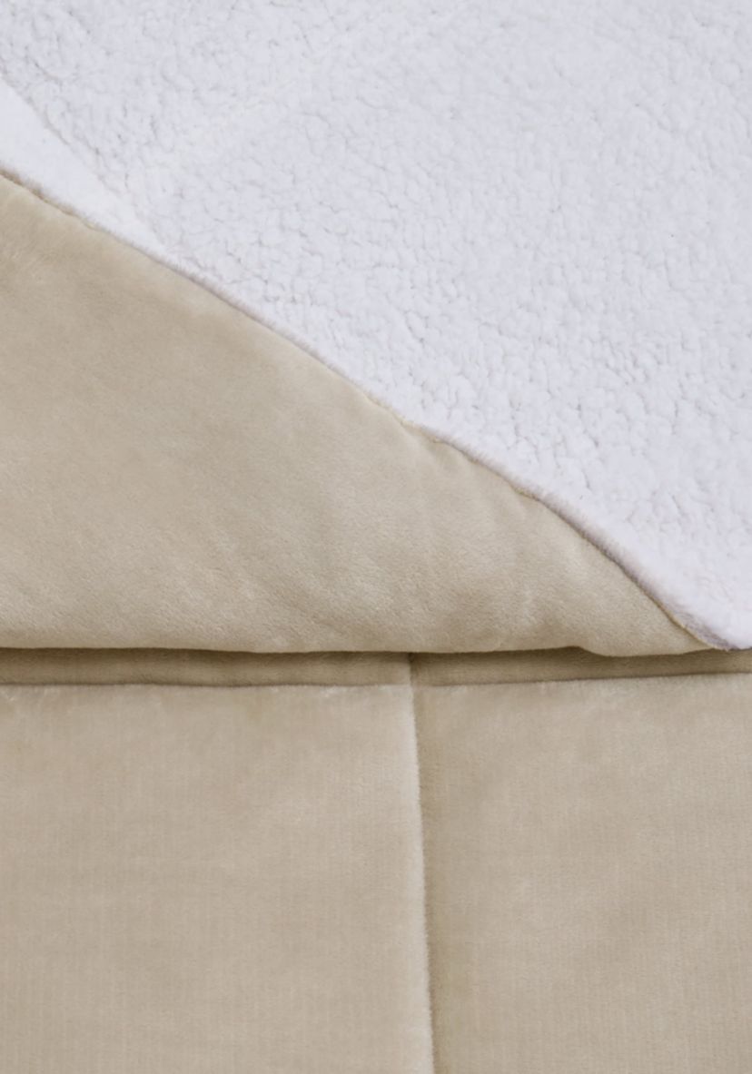 Truly Soft Cuddle Warmth King Comforter Set in Tan