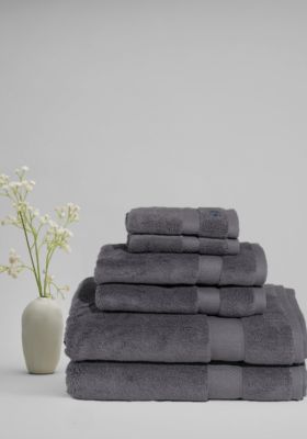 Royal Velvet Signature Solid White 6 Piece Towel Set, Grey -  0783048224934