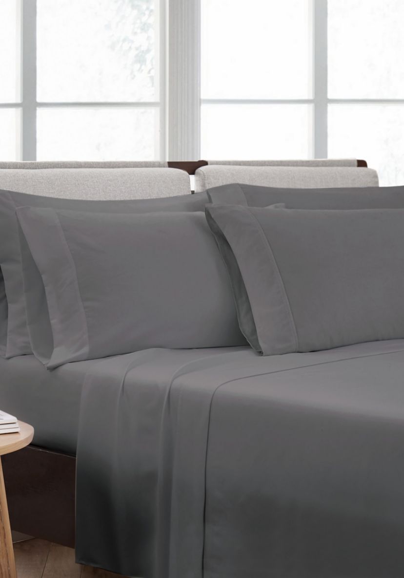 Cannon Heritage Solid Blue Split King 7 Piece Sheet Set