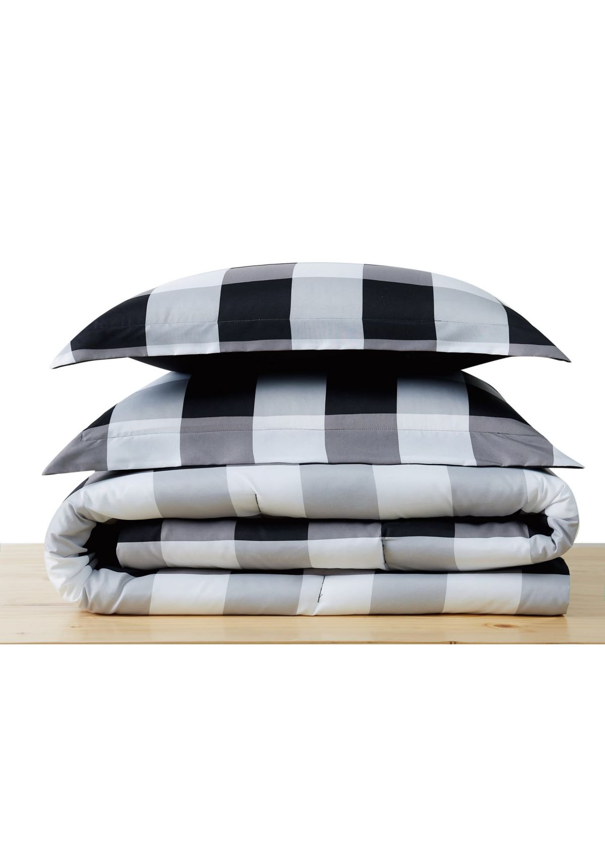 Truly Soft Everyday Buffalo Plaid Black Full/Queen Comforter Set