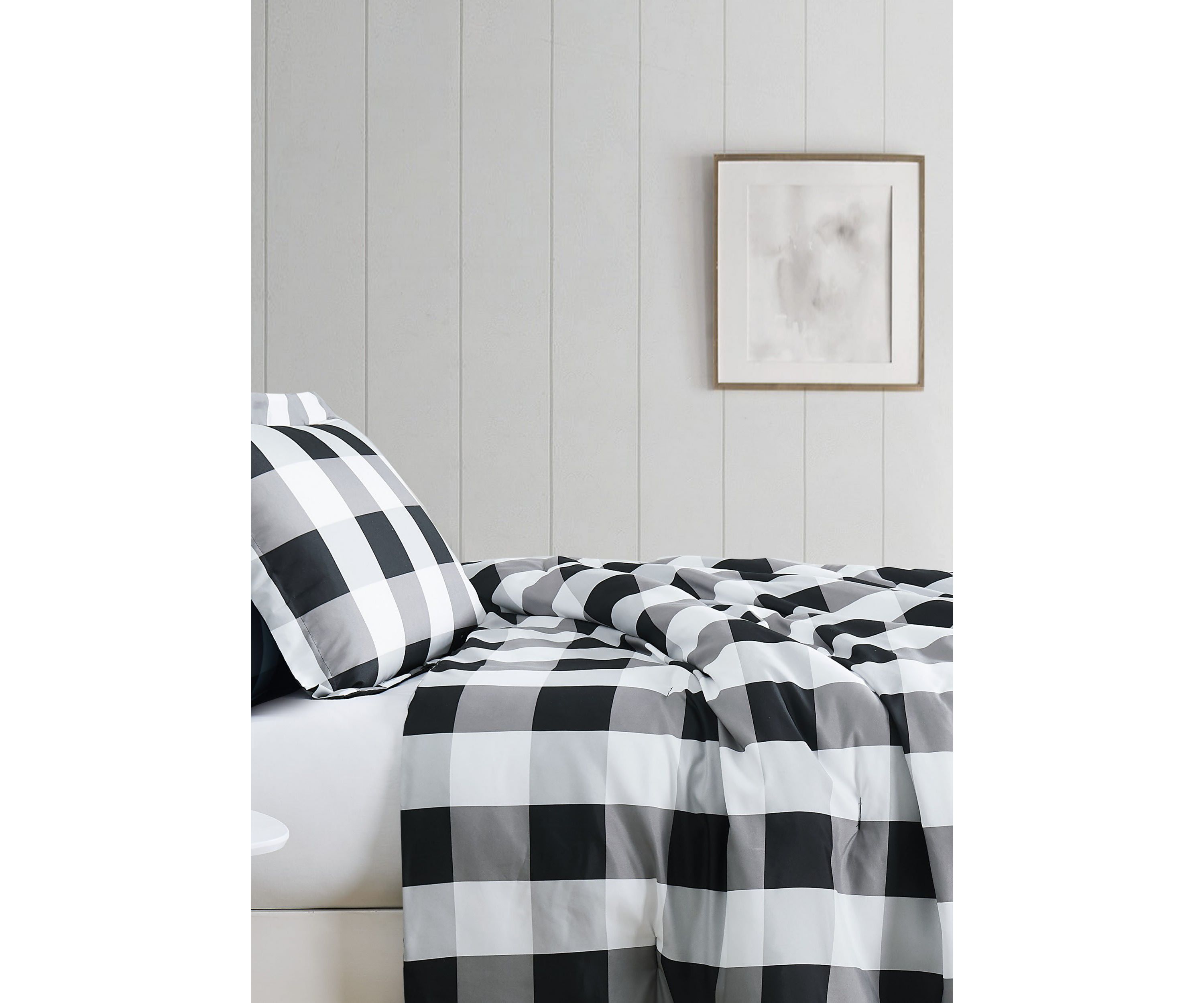 Truly Soft Everyday Buffalo Plaid Black Full/Queen Comforter Set