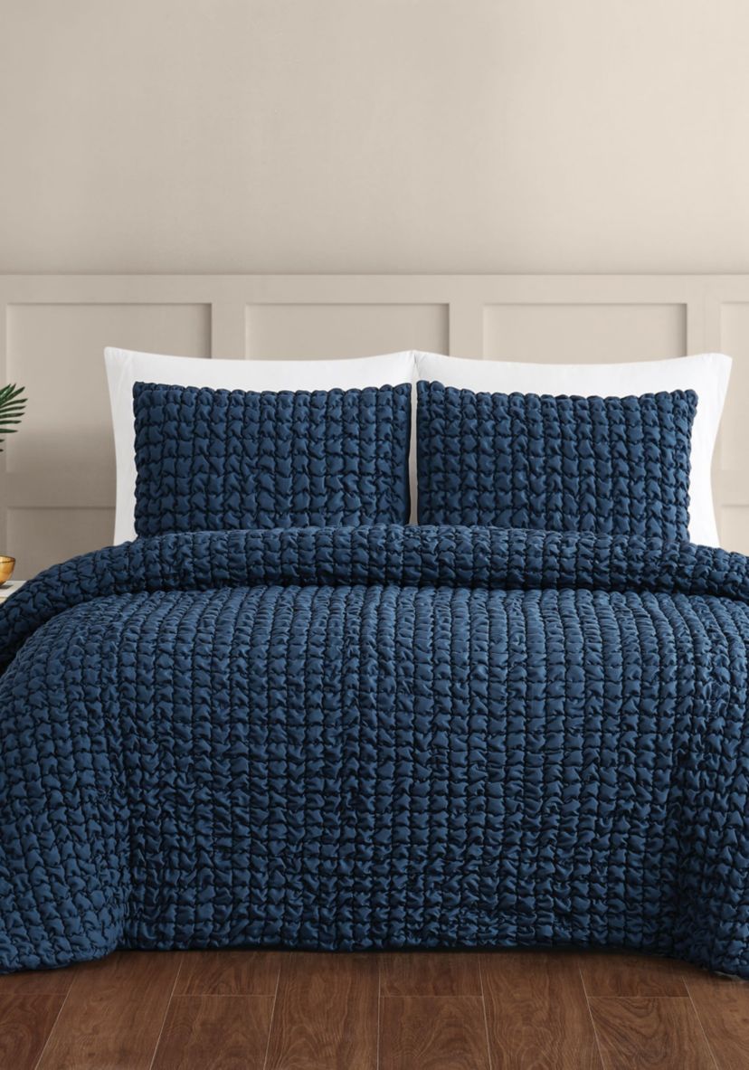 Christian Siriano NY® Textured Puff Rust 3 Piece Full/Queen Comforter Set