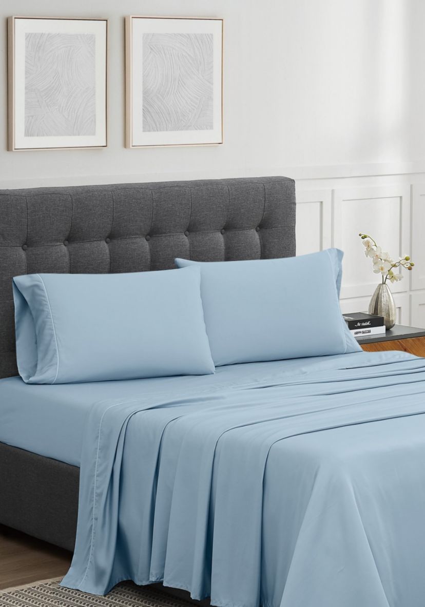 Badgley Mischka 300TC Tencel Greige King Pillowcase Pair