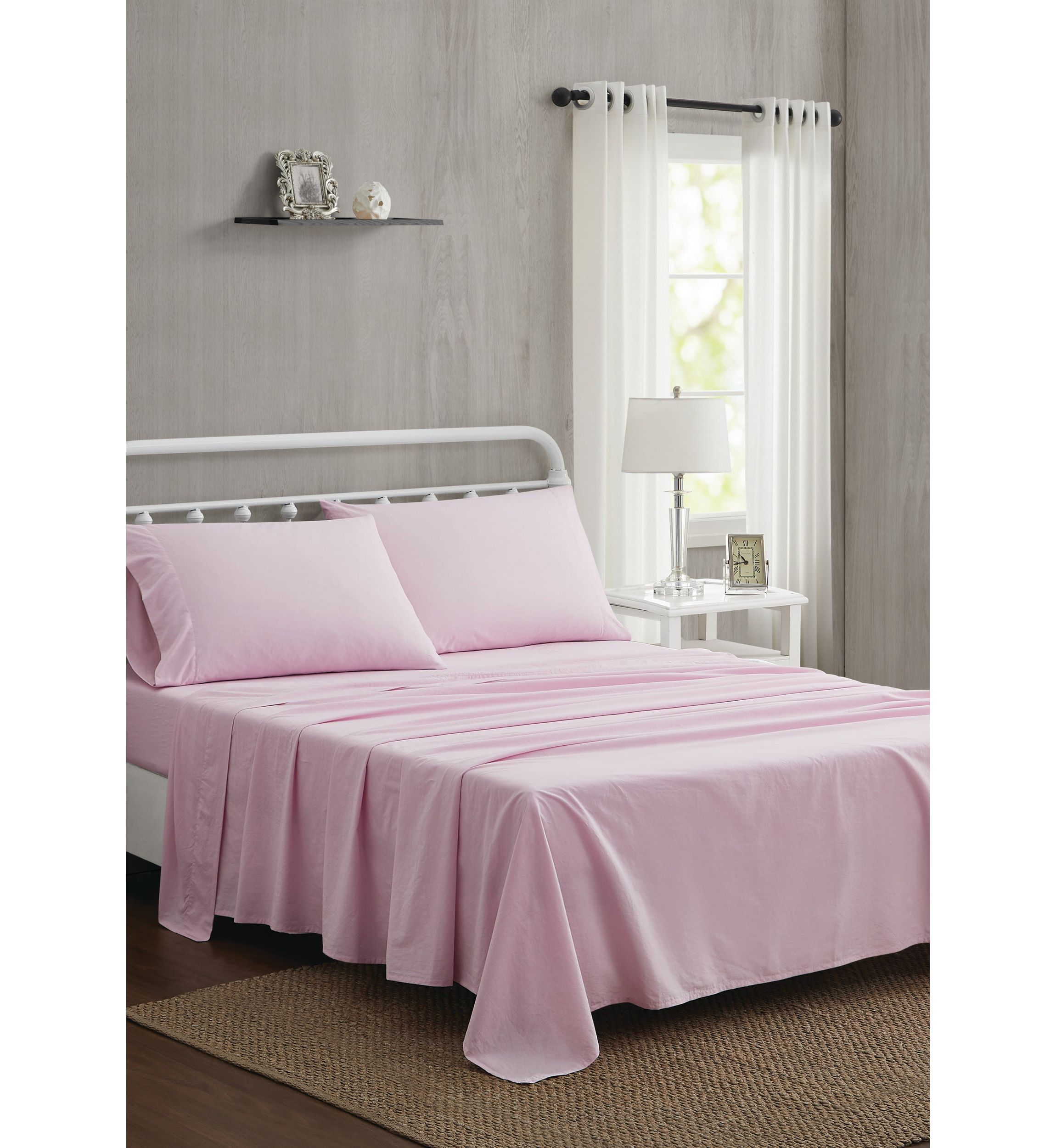 The Farmhouse by Rachel Ashwell Washed Cotton White Queen 4 Piece Sheet Set