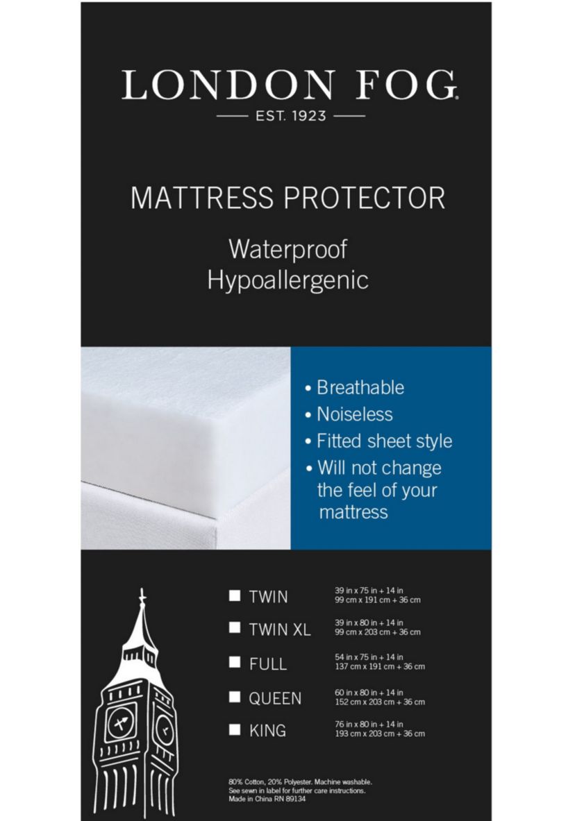 London Fog Premium Waterproof Hypoallergenic Twin XL Mattress Protector