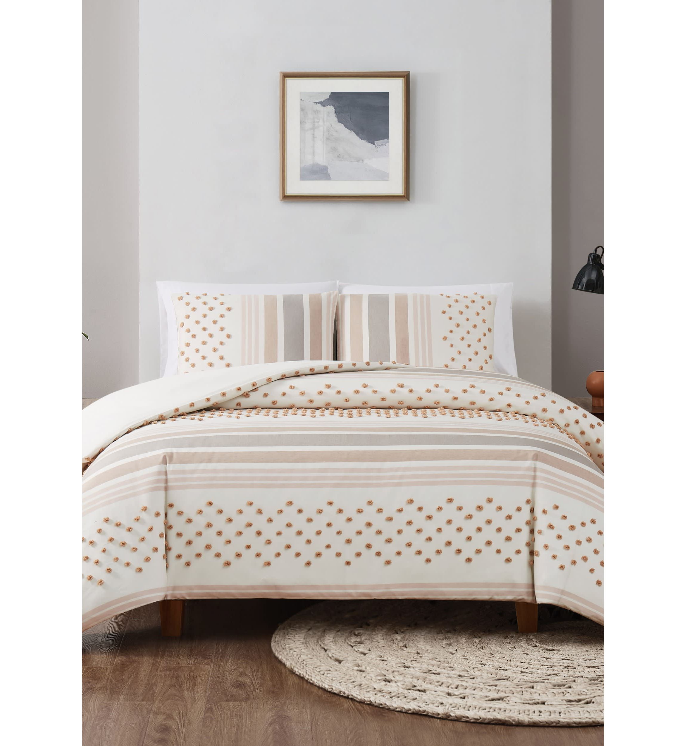 Brooklyn Loom Mia Tufted Texture Neutral 2 Piece Twin/Twin XL Comforter Set