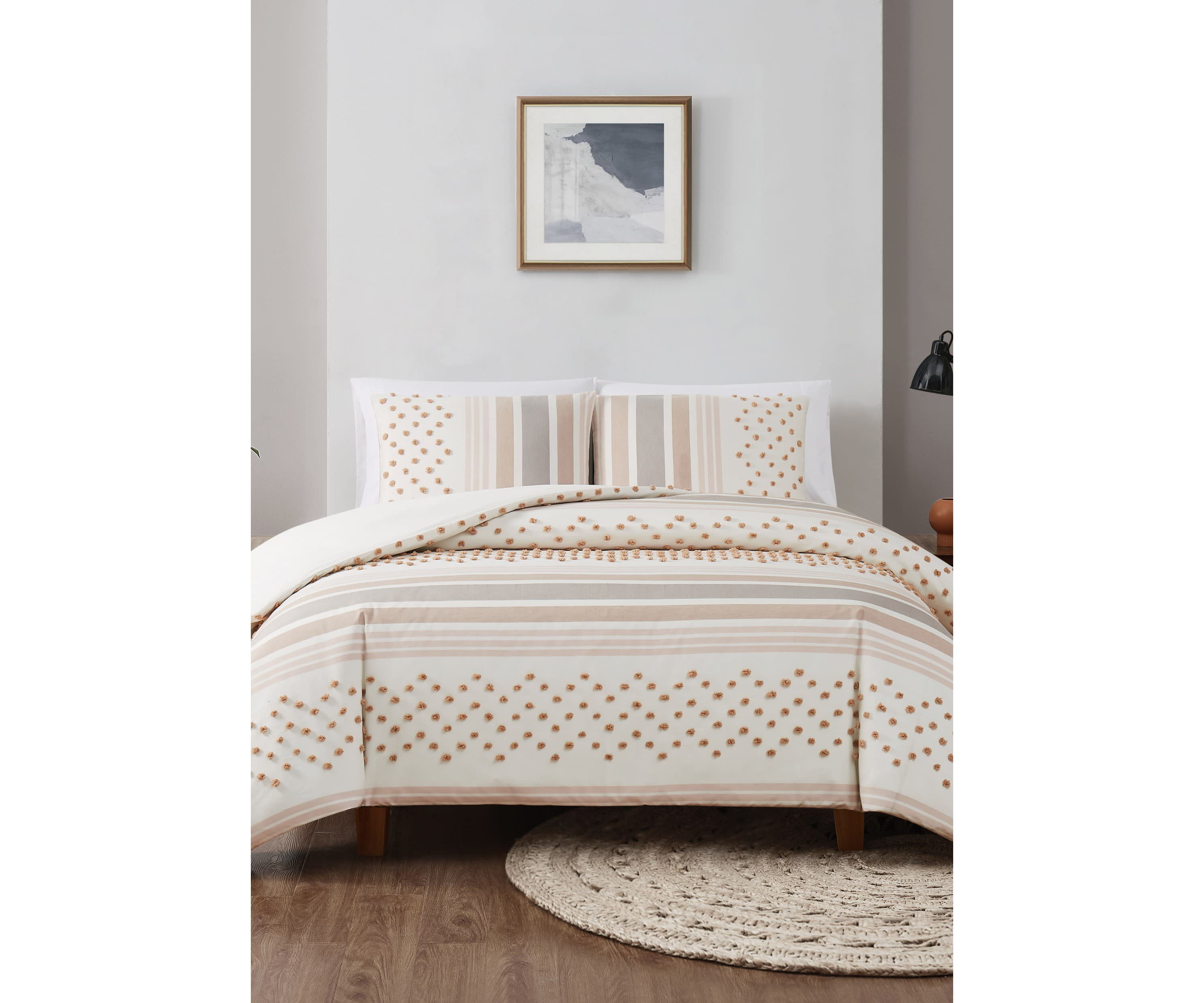 Brooklyn Loom Mia Tufted Texture Neutral 2 Piece Twin/Twin XL Comforter Set
