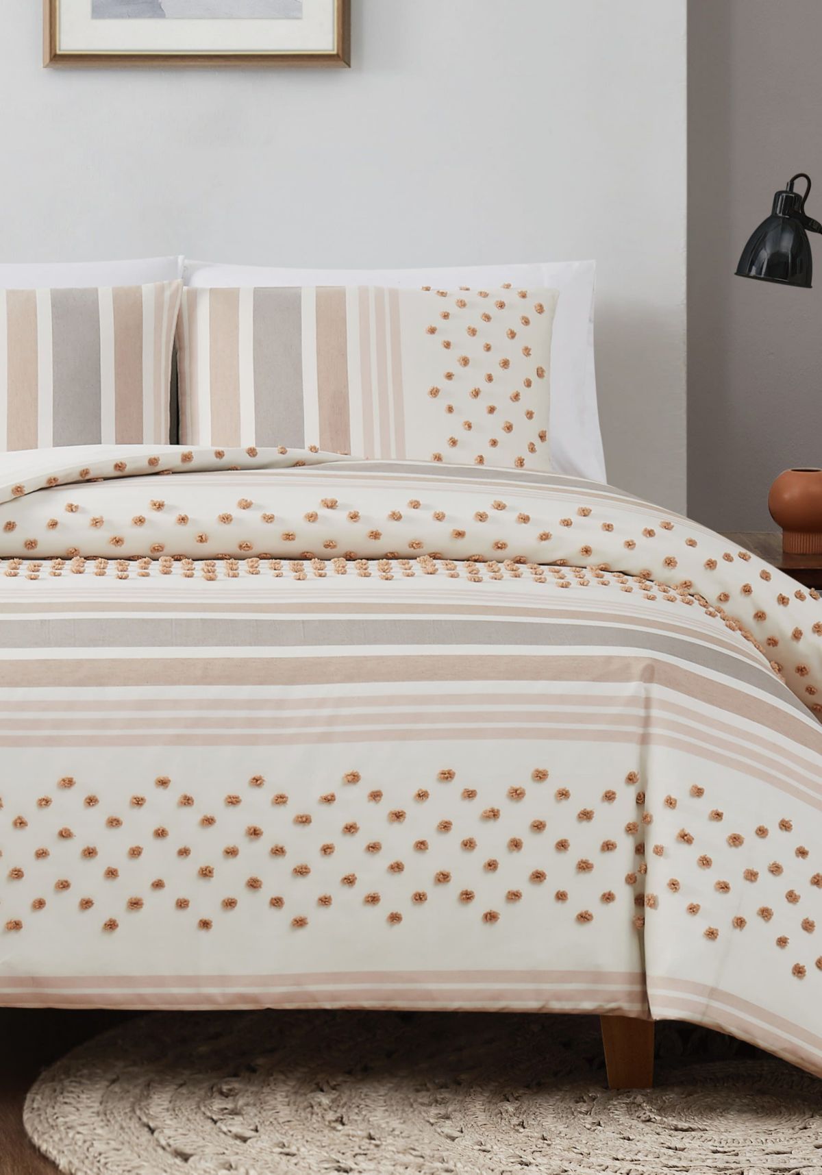 Brooklyn Loom Mia Tufted Texture Neutral 2 Piece Twin/Twin XL Comforter Set