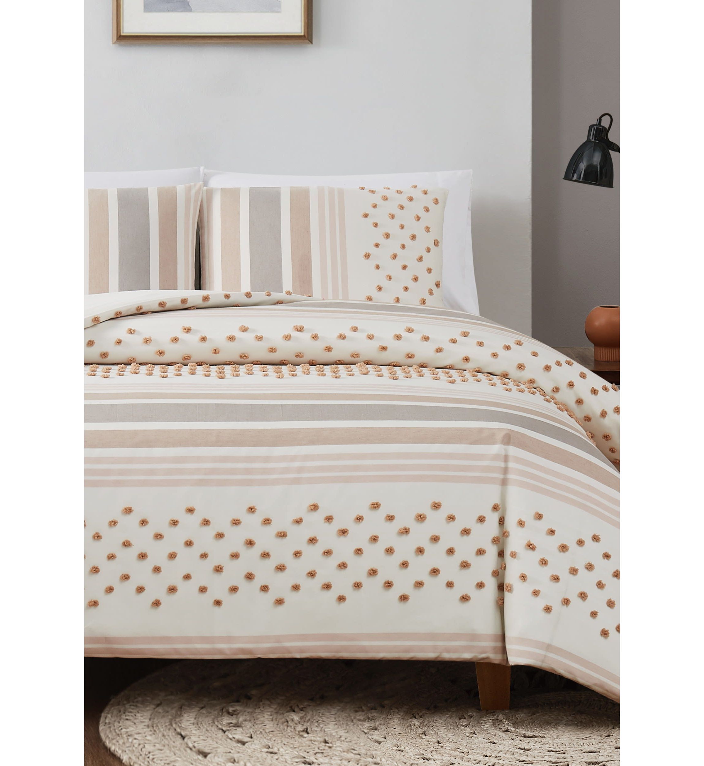 Brooklyn Loom Mia Tufted Texture Neutral 2 Piece Twin/Twin XL Comforter Set