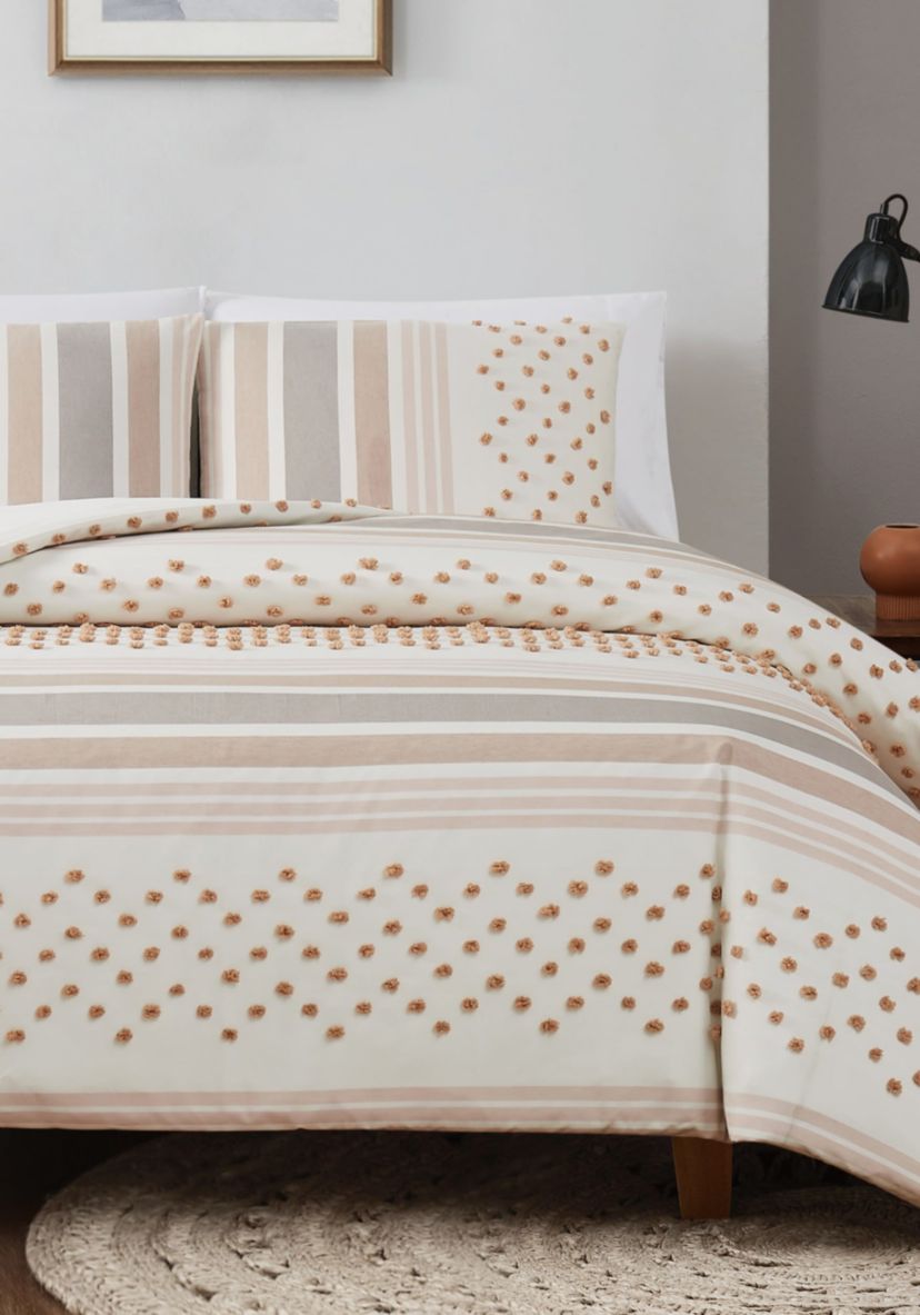 Brooklyn Loom Mia Tufted Texture Neutral 2 Piece Twin/Twin XL Comforter Set
