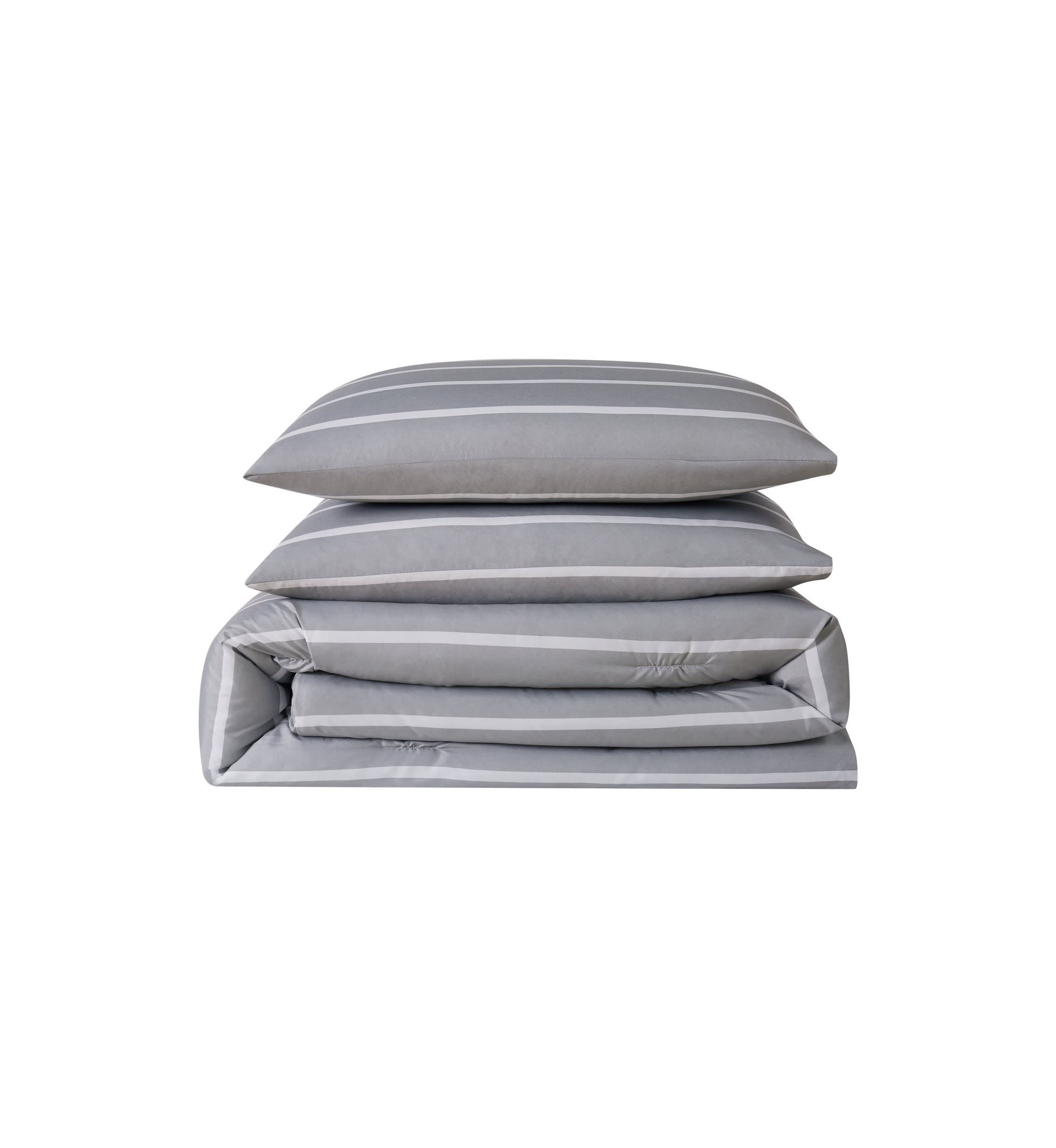 Truly Soft Maddow Stripe Grey King 3-Piece Comforter Set
