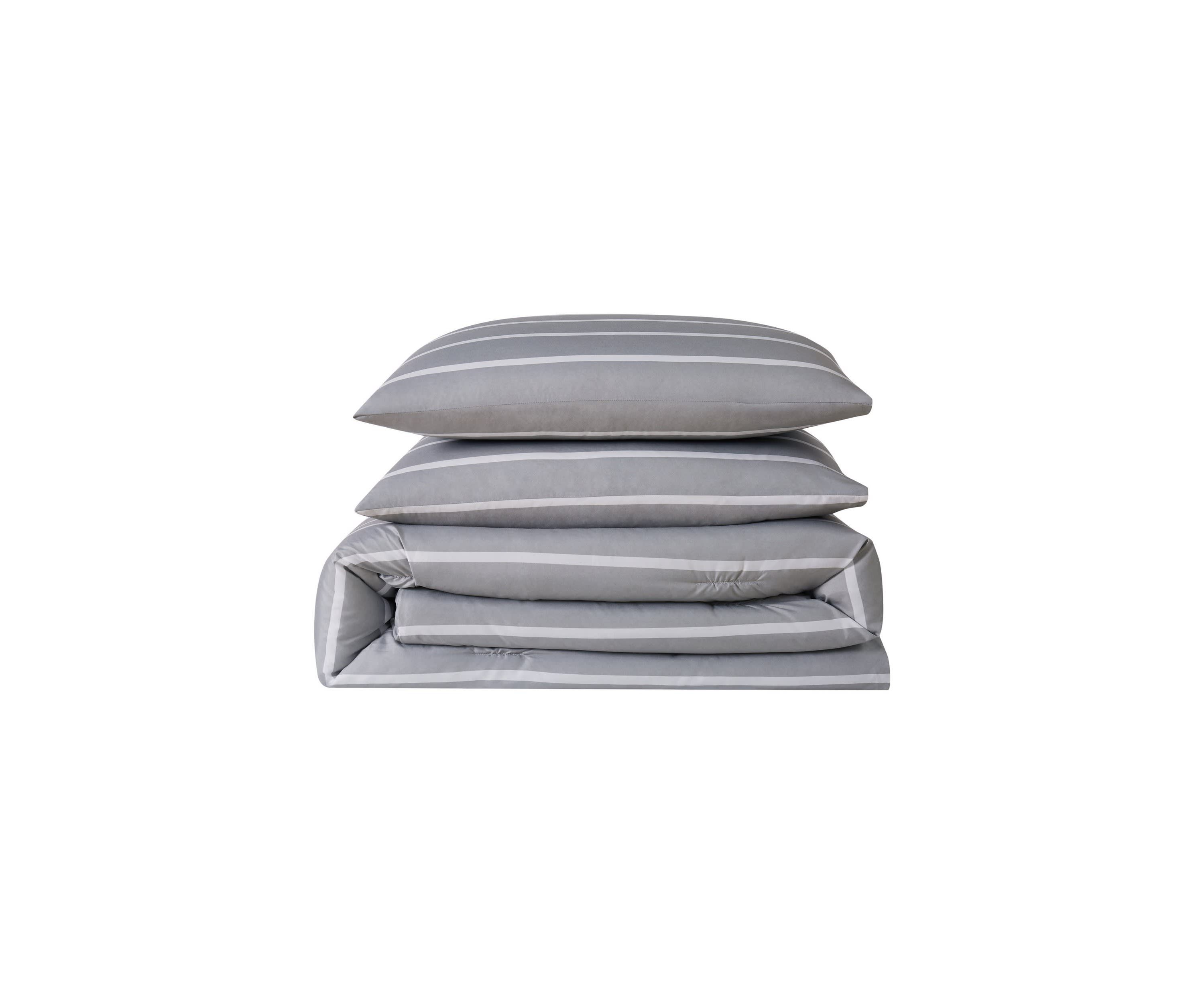 Truly Soft Maddow Stripe Grey King 3-Piece Comforter Set