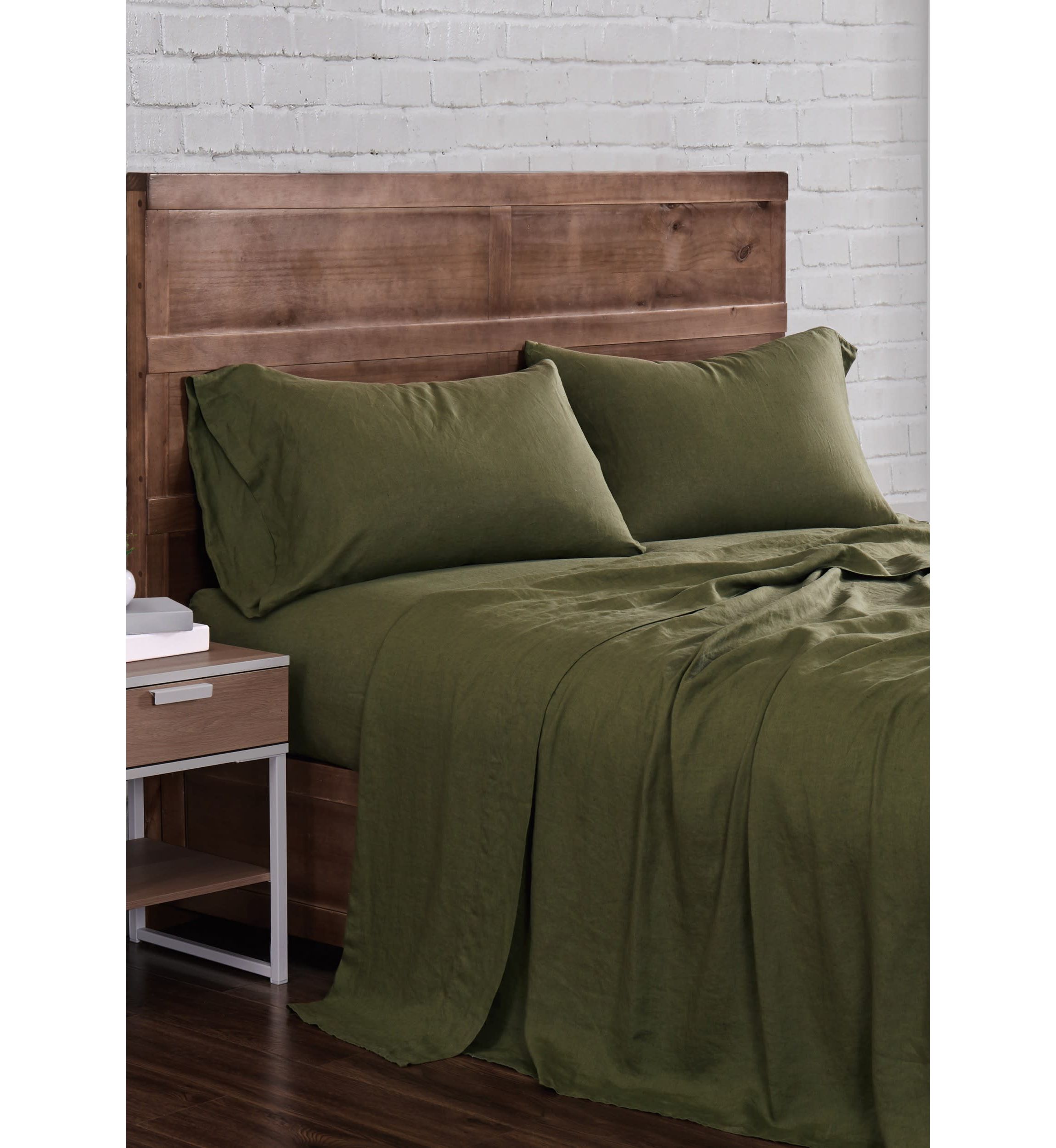 Brooklyn Loom Flax Linen Rust Queen Sheet Set