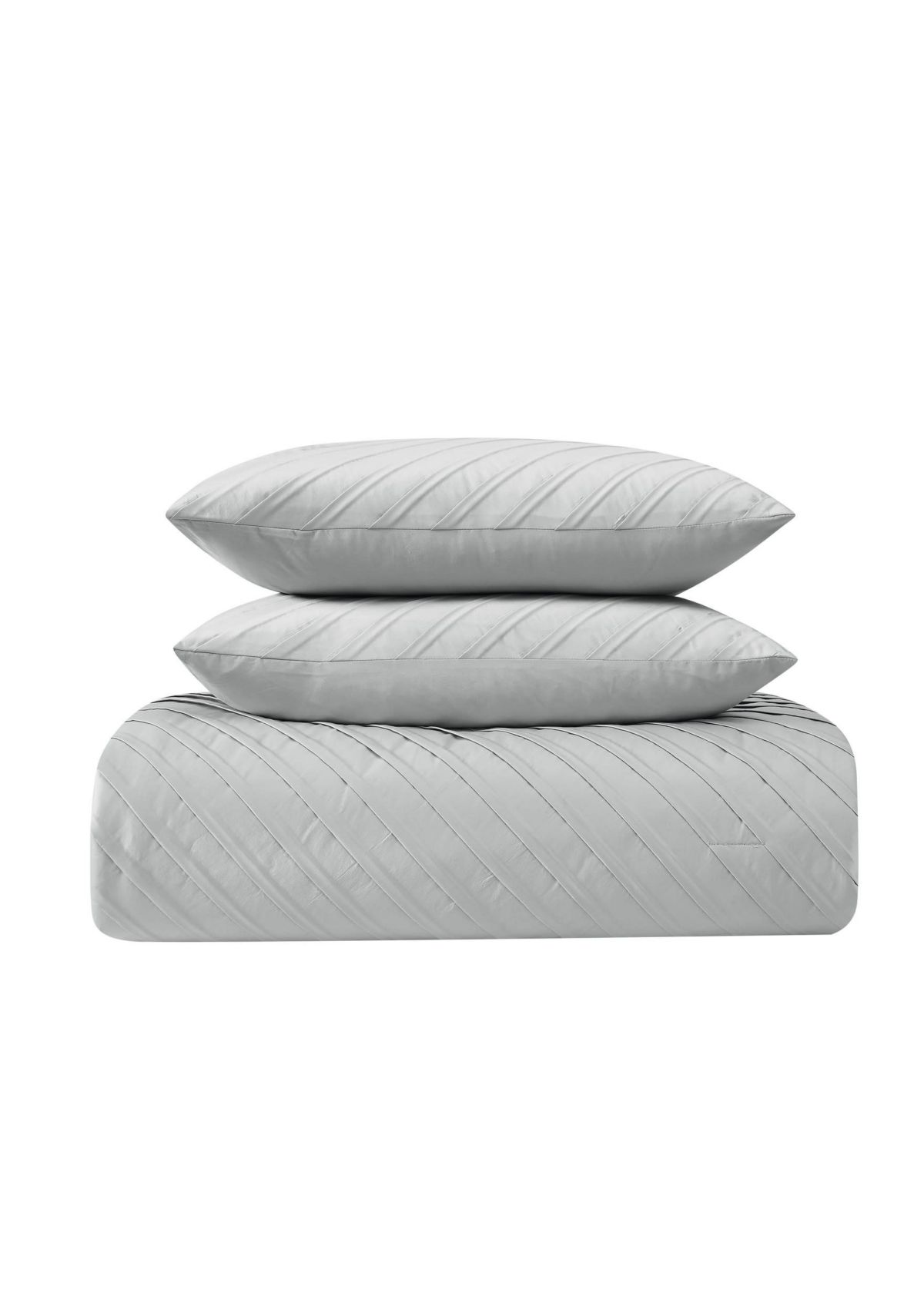 James Pleated Silver 9 Piece Queen Comforter Set