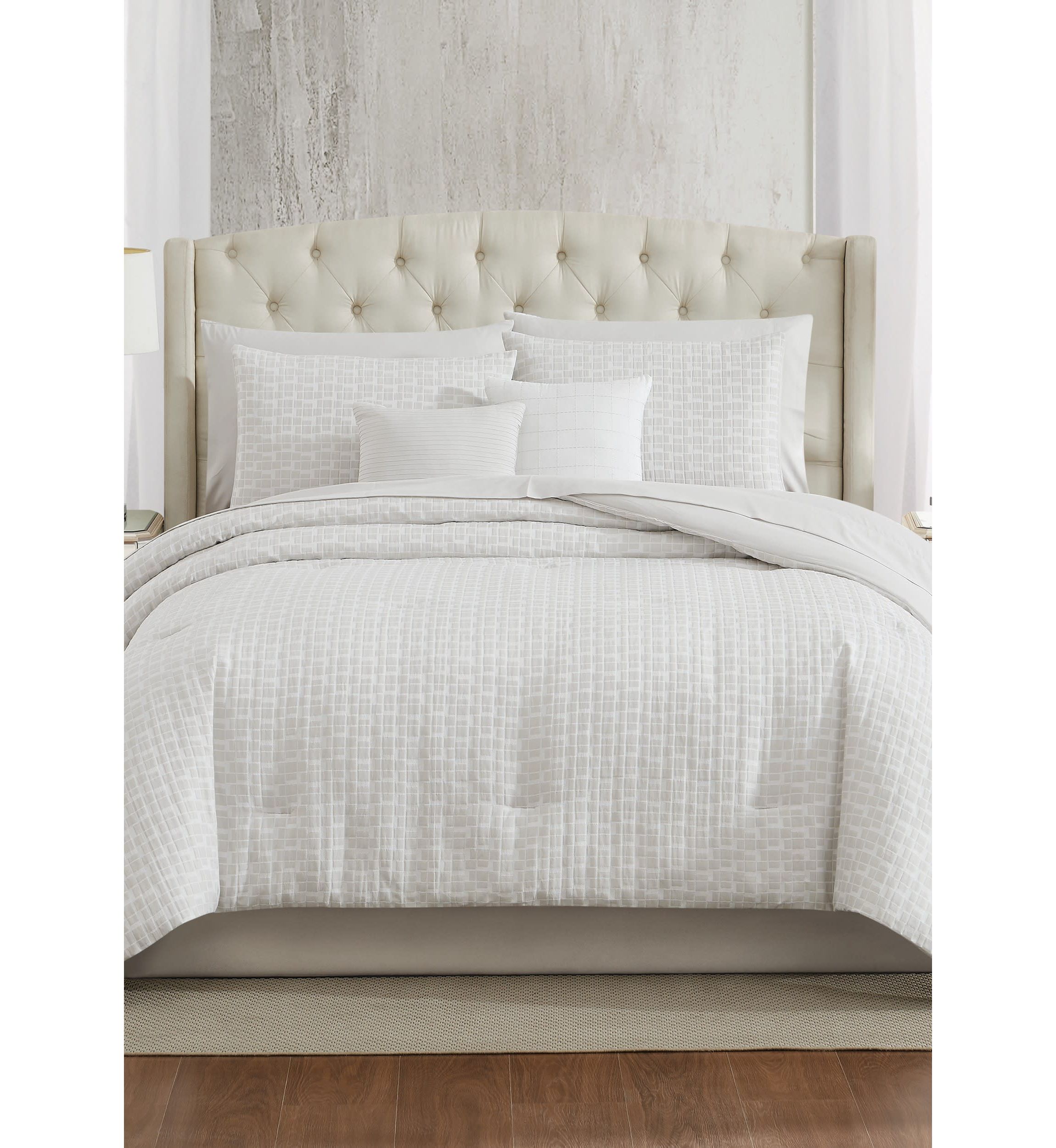 Annabelle Geo Champagne 9 Piece King Comforter Set