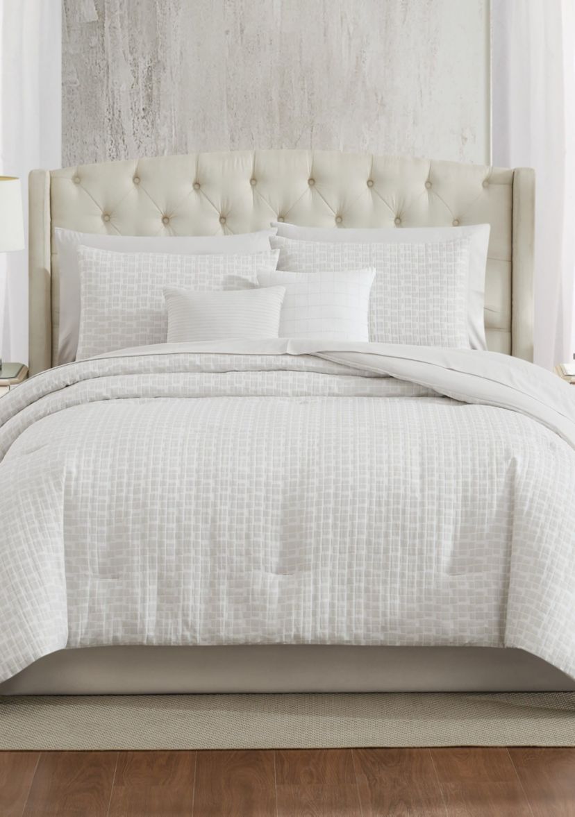 Annabelle Geo Champagne 9 Piece King Comforter Set