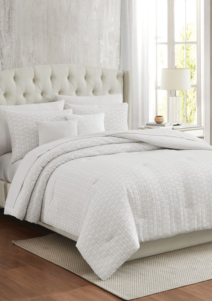 Annabelle Geo Champagne 9 Piece King Comforter Set