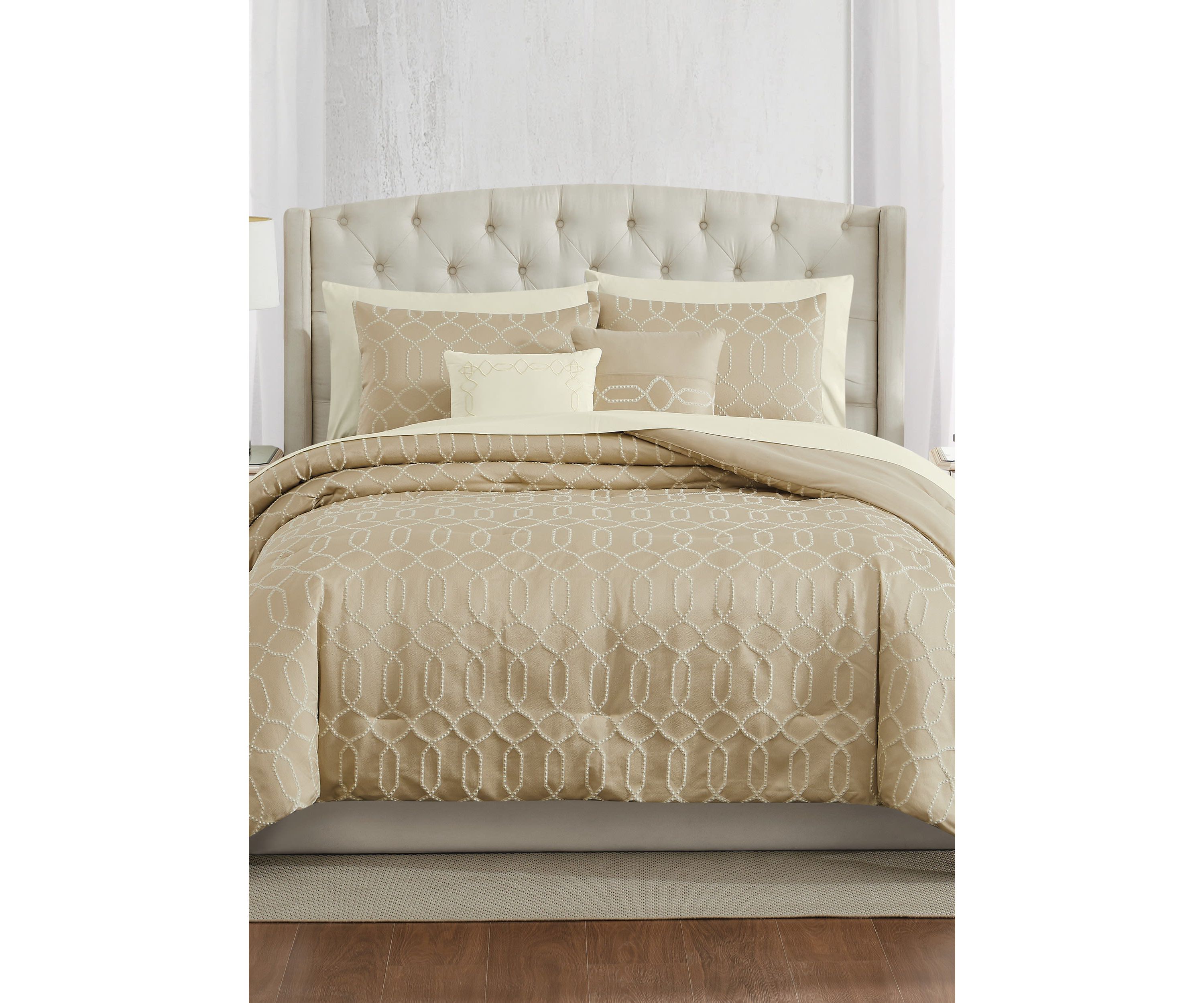 Victoria Geo Gold 9 Piece King Comforter Set