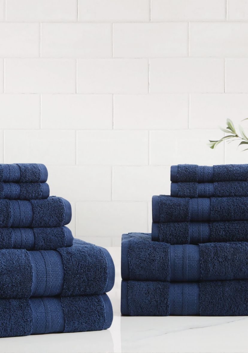 London Fog Signature Solid 12 Piece Towel Set