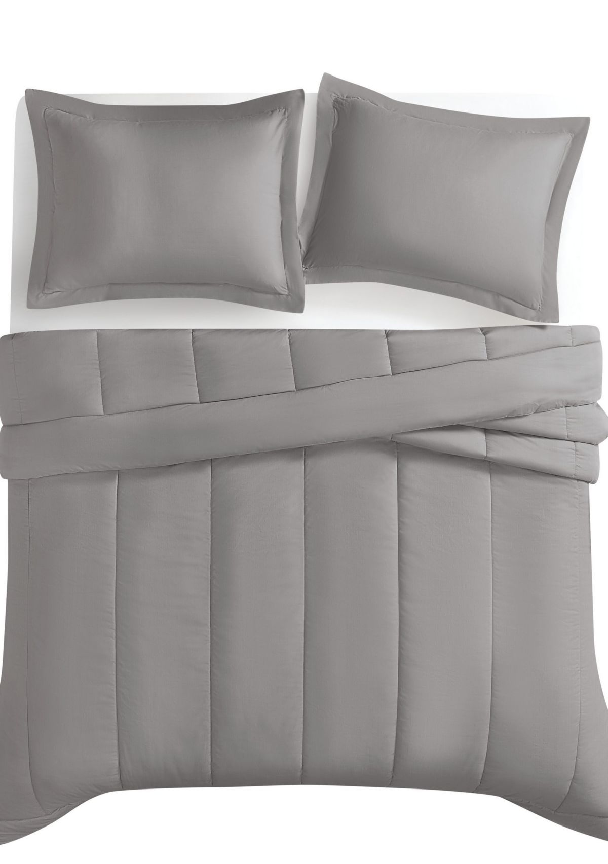 Brooklyn Loom Solid Cotton Percale Navy King 3 Piece Comforter Set