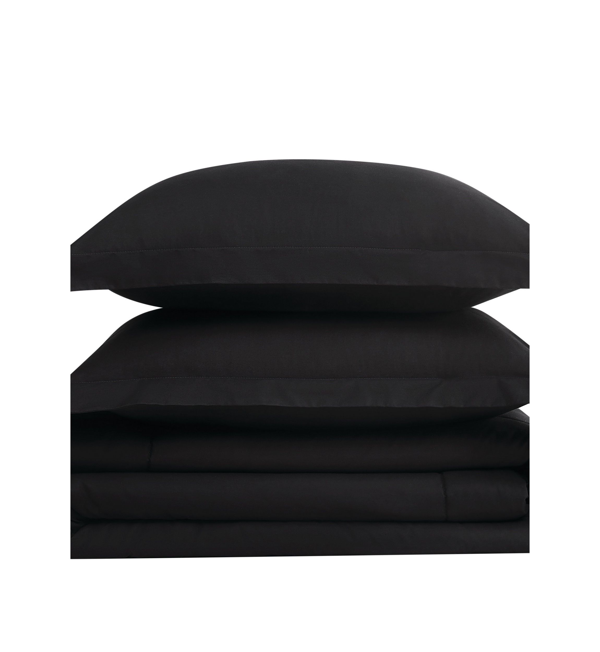 Brooklyn Loom Solid Cotton Percale Navy King 3 Piece Comforter Set