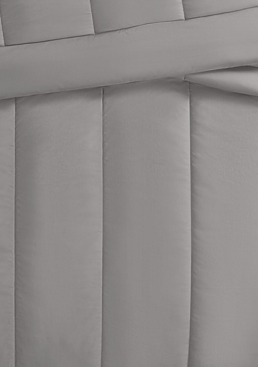 Brooklyn Loom Solid Cotton Percale Navy King 3 Piece Comforter Set