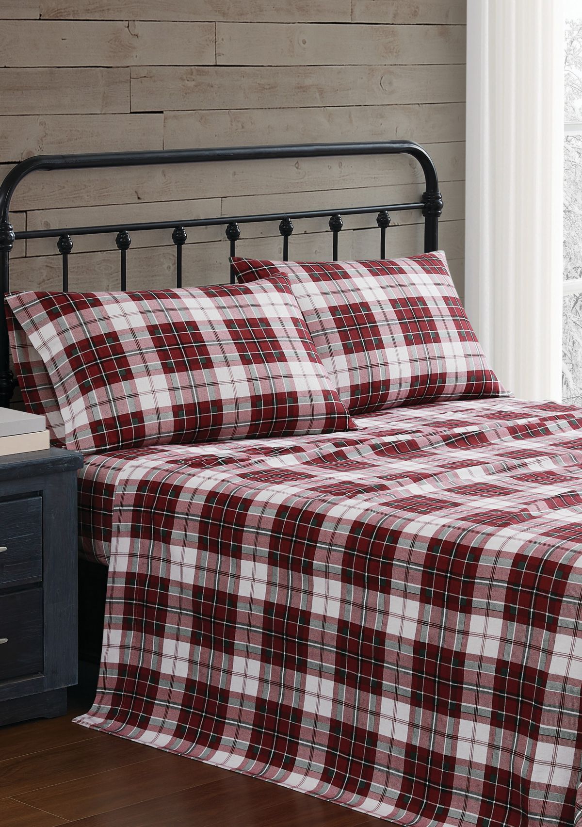 Truly Soft Holiday Plaid Twin Flannel Sheet Set