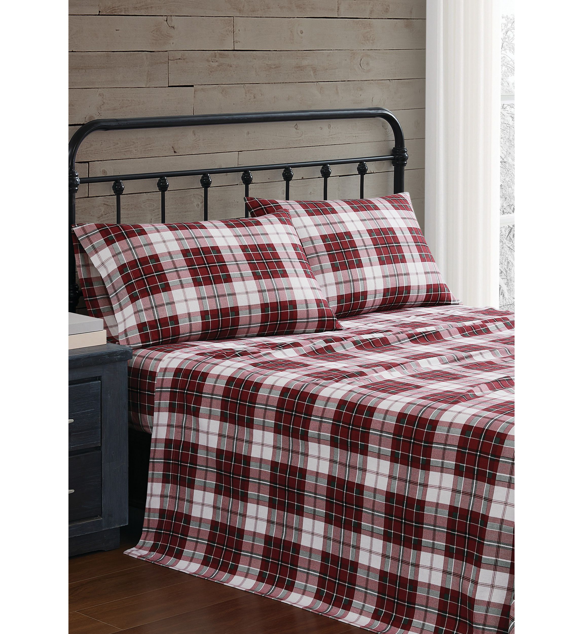 Truly Soft Holiday Plaid Twin Flannel Sheet Set