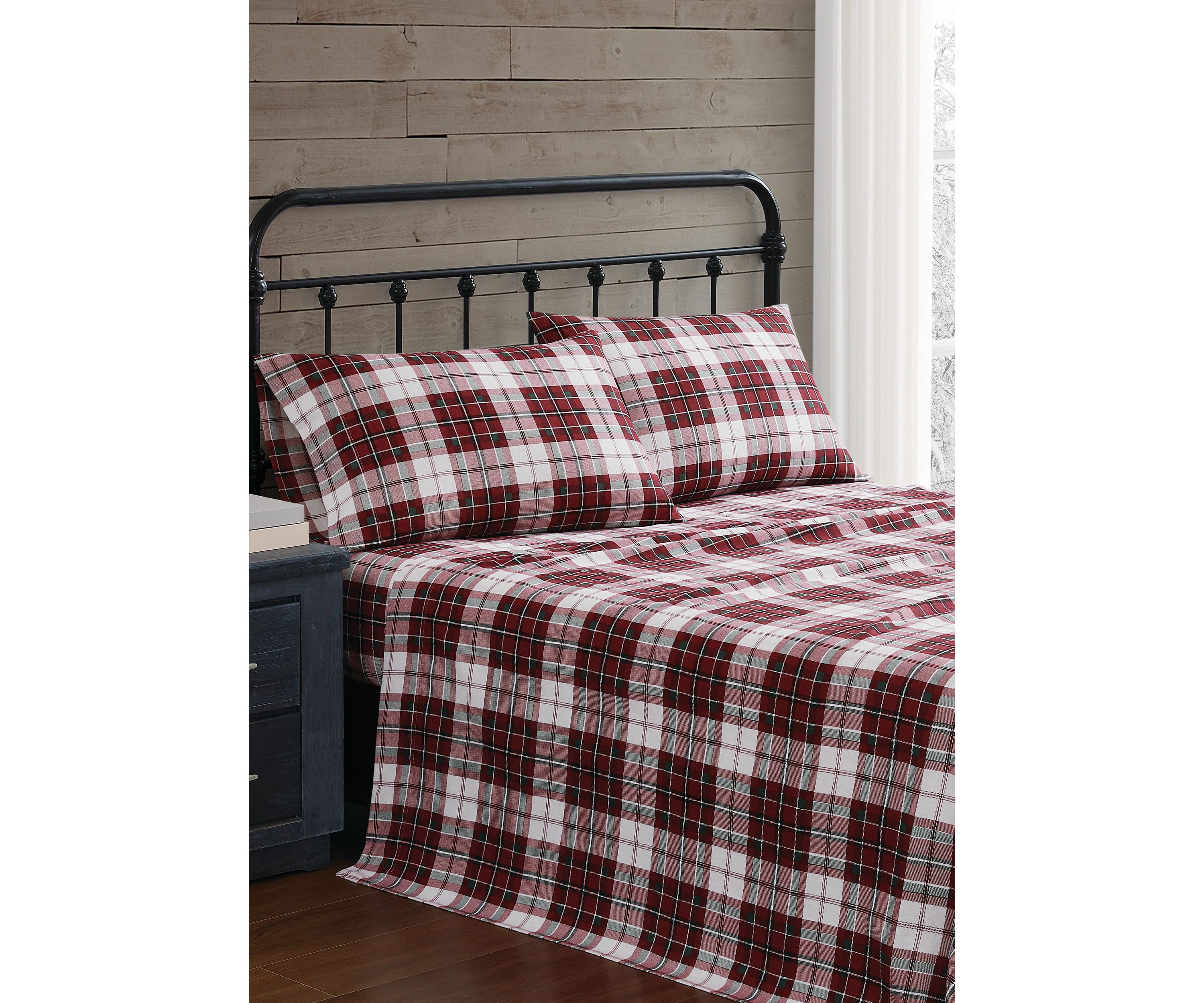 Truly Soft Holiday Plaid Full Flannel Sheet Set