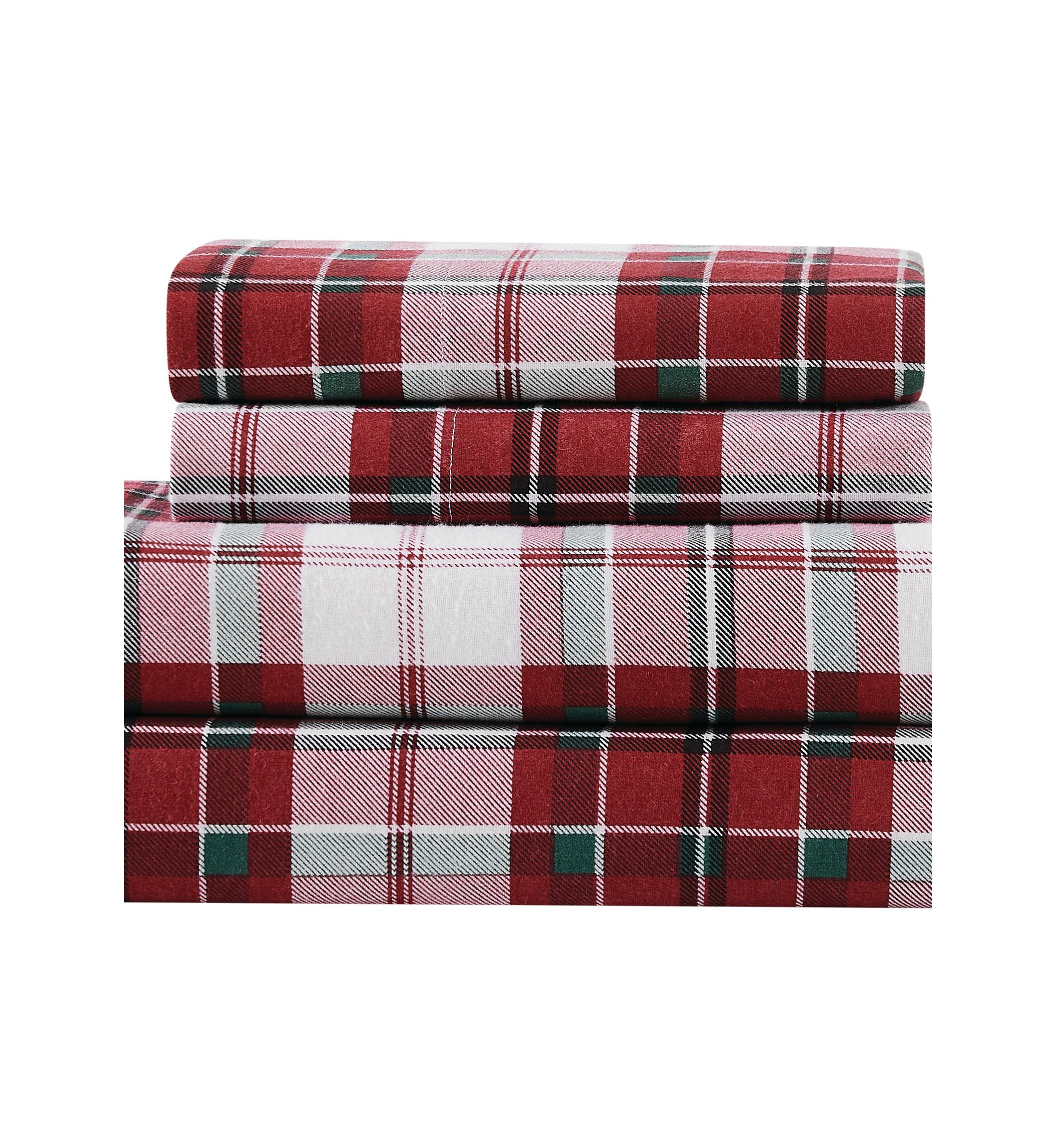 Truly Soft Holiday Plaid Twin Flannel Sheet Set