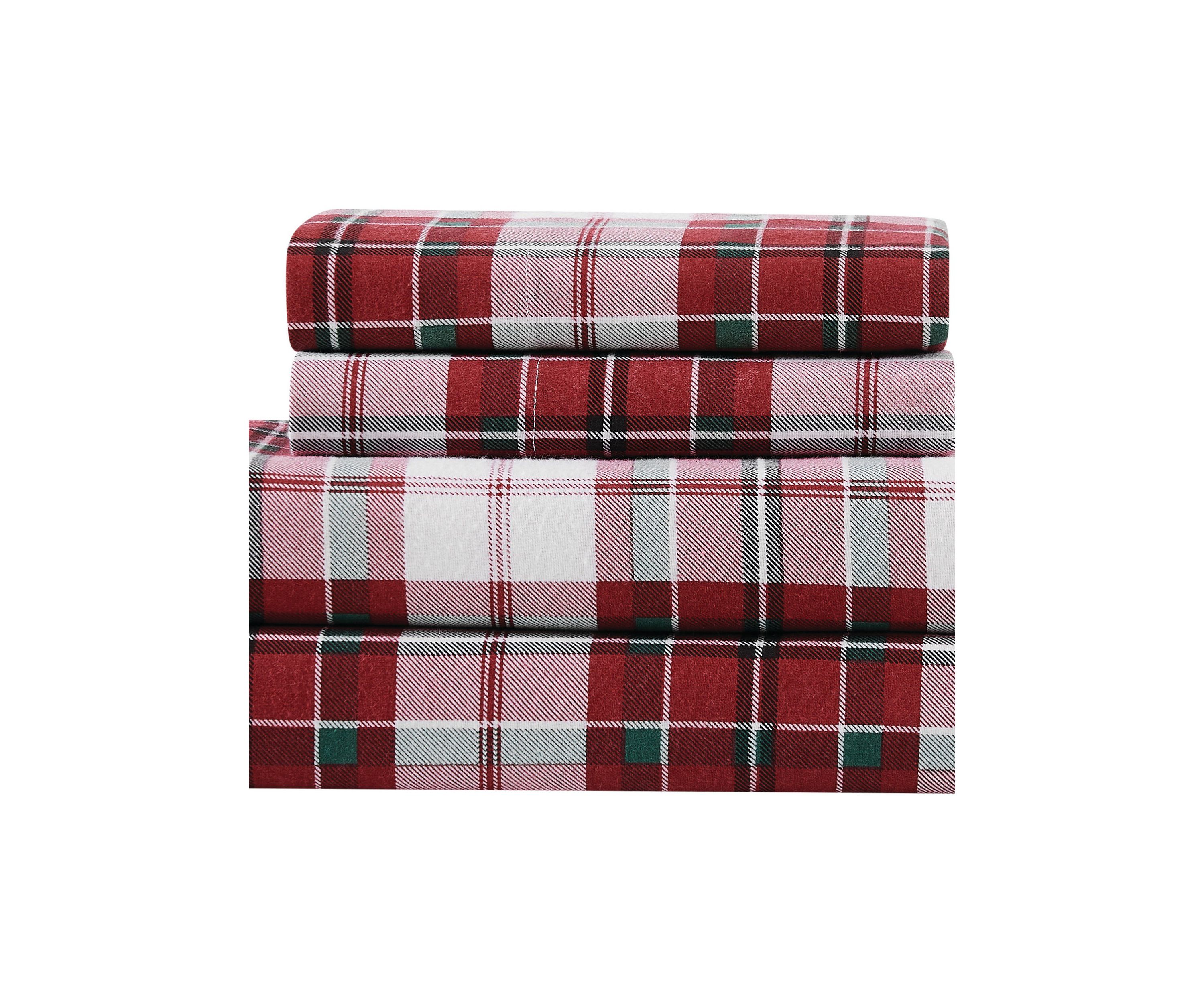 Truly Soft Holiday Plaid Full Flannel Sheet Set